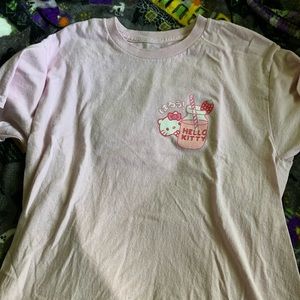 L hello kitty strawberry milk shirt